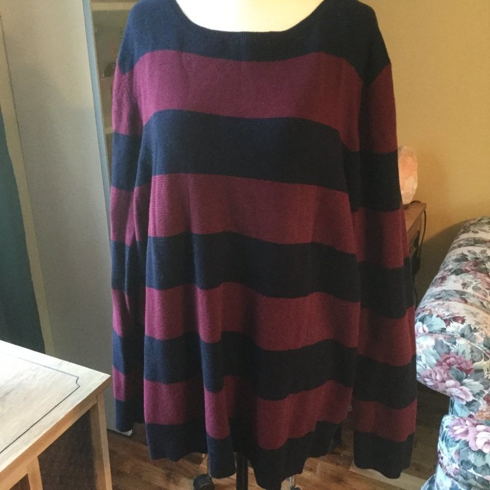 Plus size sweater Blue Grey good condition burgundy and navy size XXL